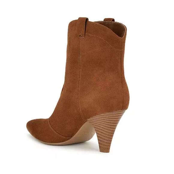 Nine West Cindra Western Boots 9 NWOT Brown Tan Ankle Booties Heel - Picture 2 of 9